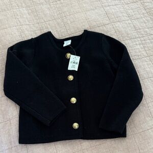 GAP Kids Black Sweater with Gold Buttons